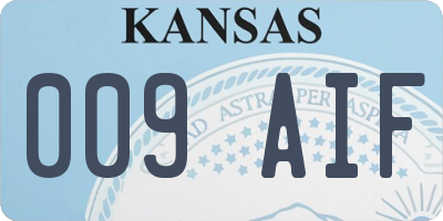 KS license plate 009AIF