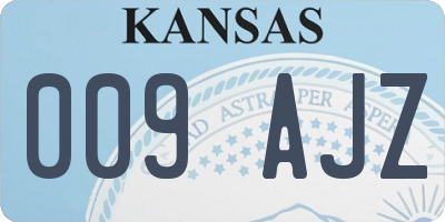 KS license plate 009AJZ