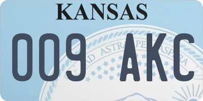 KS license plate 009AKC