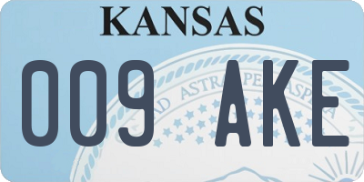 KS license plate 009AKE