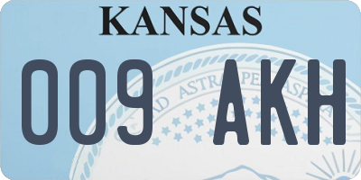 KS license plate 009AKH
