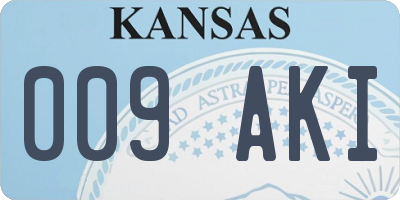 KS license plate 009AKI
