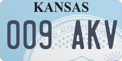 KS license plate 009AKV