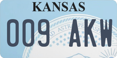 KS license plate 009AKW