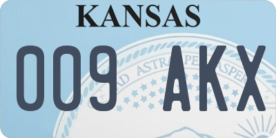 KS license plate 009AKX