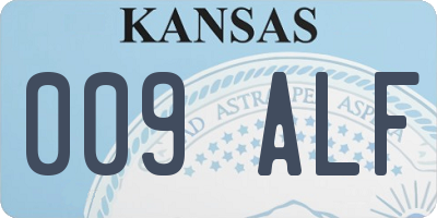 KS license plate 009ALF
