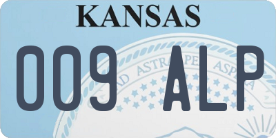 KS license plate 009ALP