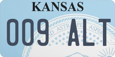 KS license plate 009ALT