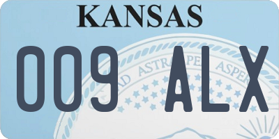 KS license plate 009ALX