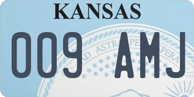 KS license plate 009AMJ