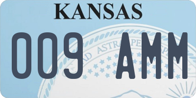 KS license plate 009AMM