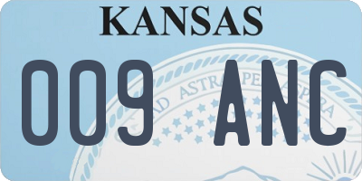 KS license plate 009ANC