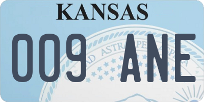 KS license plate 009ANE
