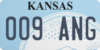 KS license plate 009ANG
