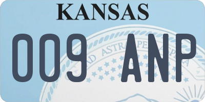 KS license plate 009ANP