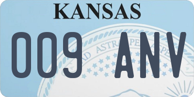 KS license plate 009ANV