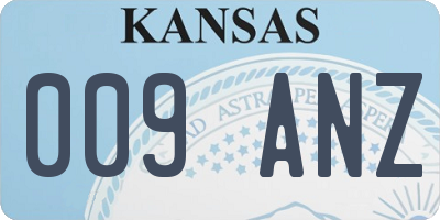 KS license plate 009ANZ