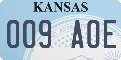 KS license plate 009AOE