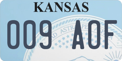 KS license plate 009AOF