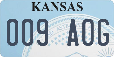 KS license plate 009AOG