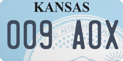 KS license plate 009AOX