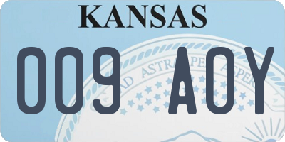 KS license plate 009AOY