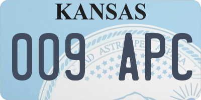 KS license plate 009APC