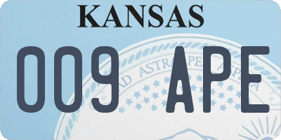 KS license plate 009APE