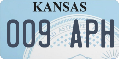 KS license plate 009APH