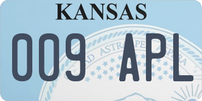 KS license plate 009APL