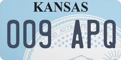 KS license plate 009APQ