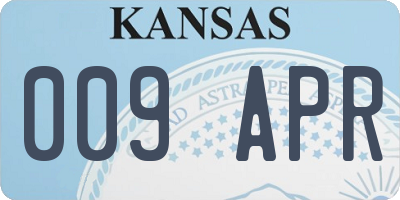 KS license plate 009APR
