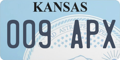 KS license plate 009APX
