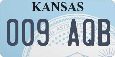 KS license plate 009AQB