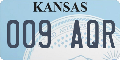 KS license plate 009AQR