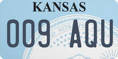 KS license plate 009AQU