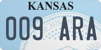 KS license plate 009ARA