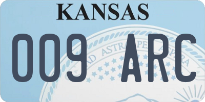 KS license plate 009ARC