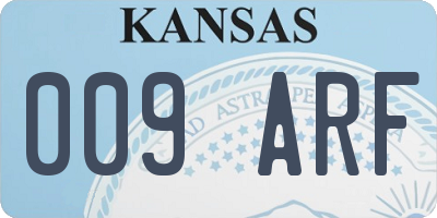 KS license plate 009ARF