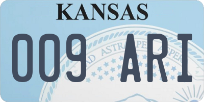 KS license plate 009ARI