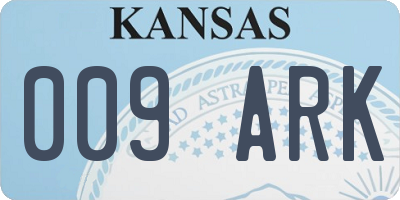 KS license plate 009ARK
