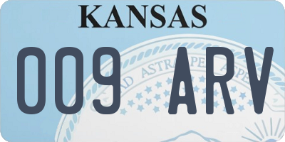 KS license plate 009ARV