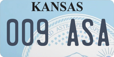 KS license plate 009ASA