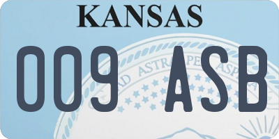 KS license plate 009ASB