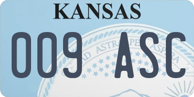 KS license plate 009ASC
