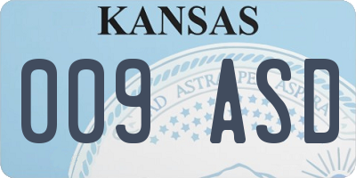 KS license plate 009ASD