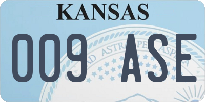 KS license plate 009ASE