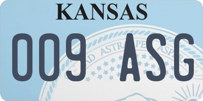 KS license plate 009ASG