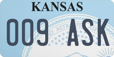 KS license plate 009ASK