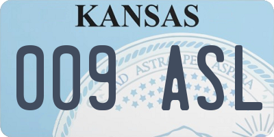 KS license plate 009ASL